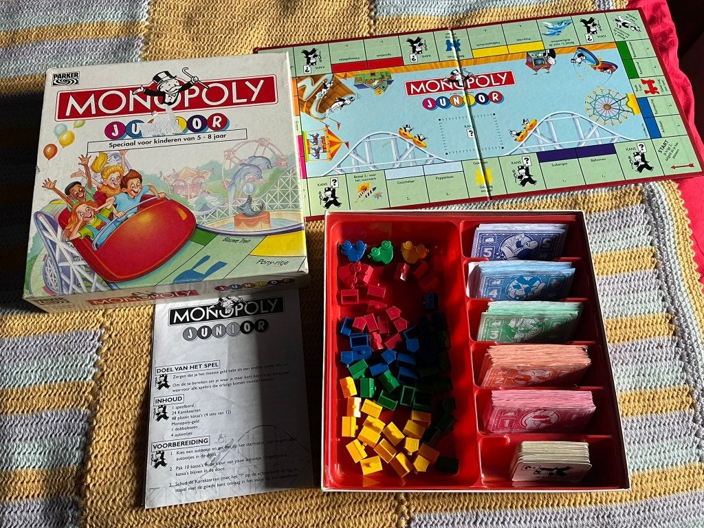 bordspel Monopoly junior, Hobby en Vrije tijd, Drie of vier spelers, Ophalen, Gebruikt, Parker