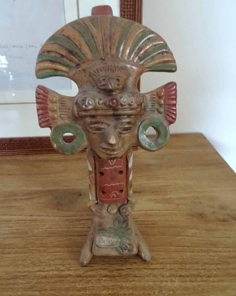 Meso-Amerika. Beeldje, terracotta fluit, Antiek en Kunst, Kunst | Niet-Westerse kunst, 24 cm, Handgemaakt, Ophalen of Verzenden
