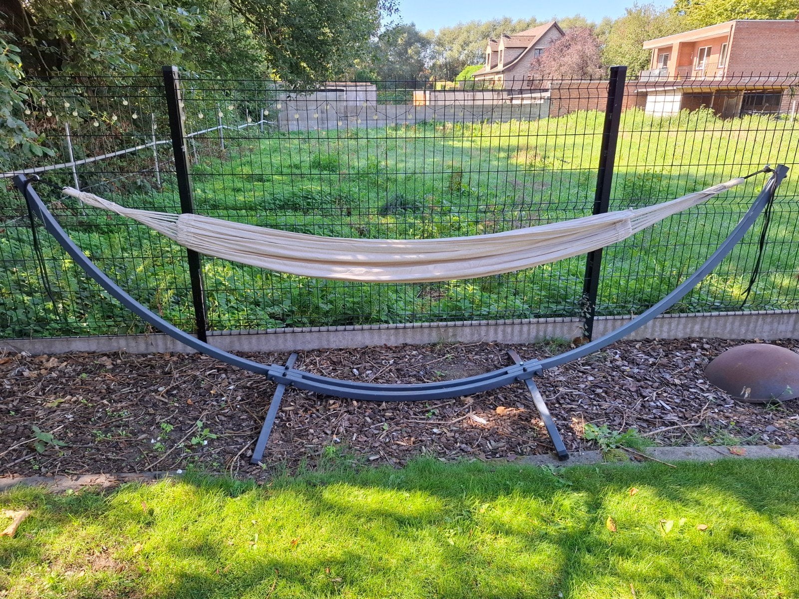 hangmat, Tuin en Terras, Ophalen, Zo goed als nieuw, Met standaard, Eenpersoons