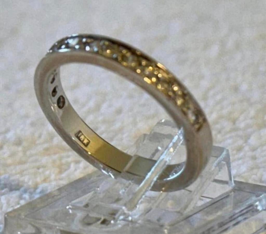 18 karaat gouden ring met VS1 natuurlijke diamant 0.42ct!, Enlèvement ou Envoi, Or, Or, 17 à 18