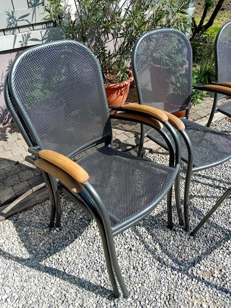4 tuinstoelen en bankje, Ophalen, Stapelbaar