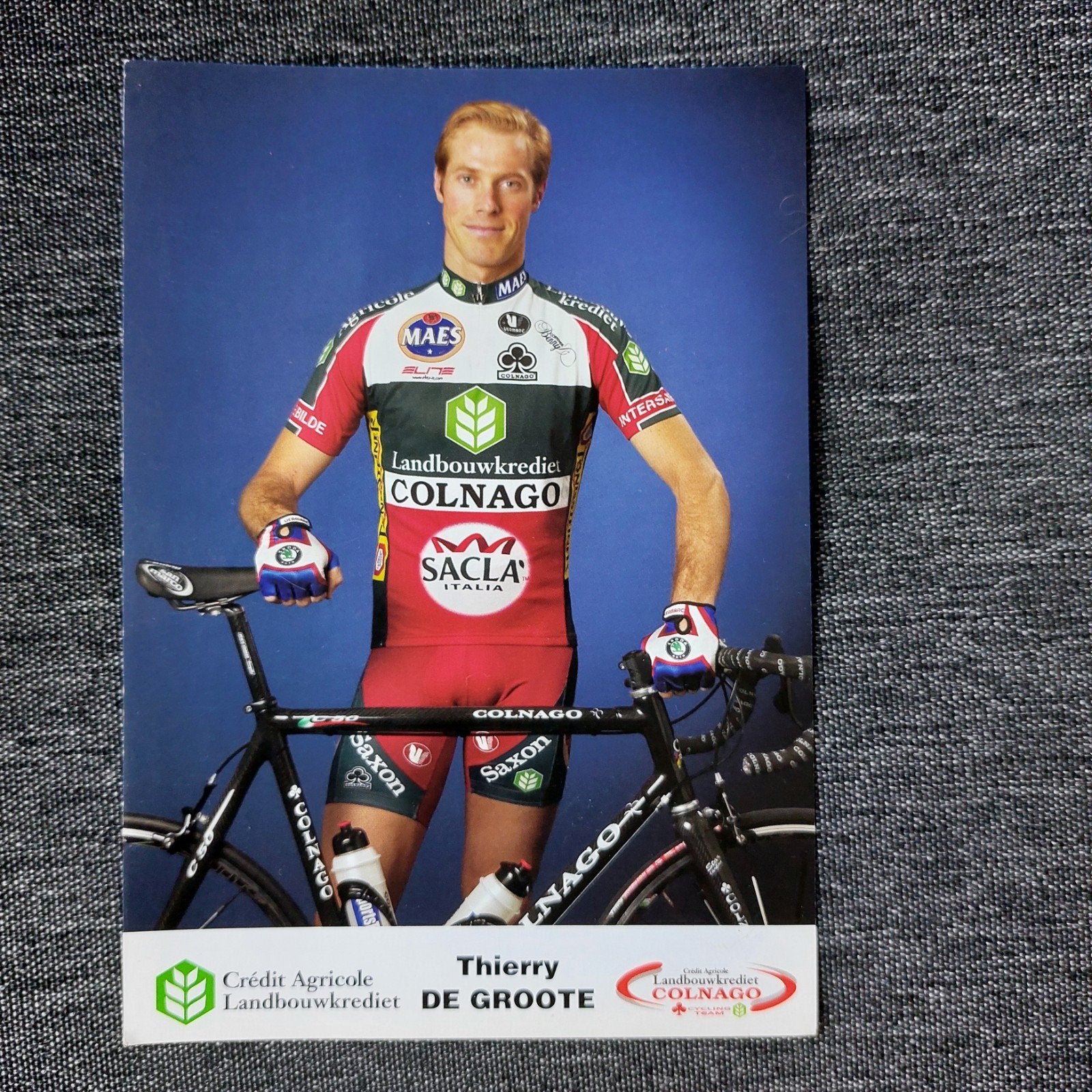 fotokaart wielrenner Thierry De Groote, Verzenden