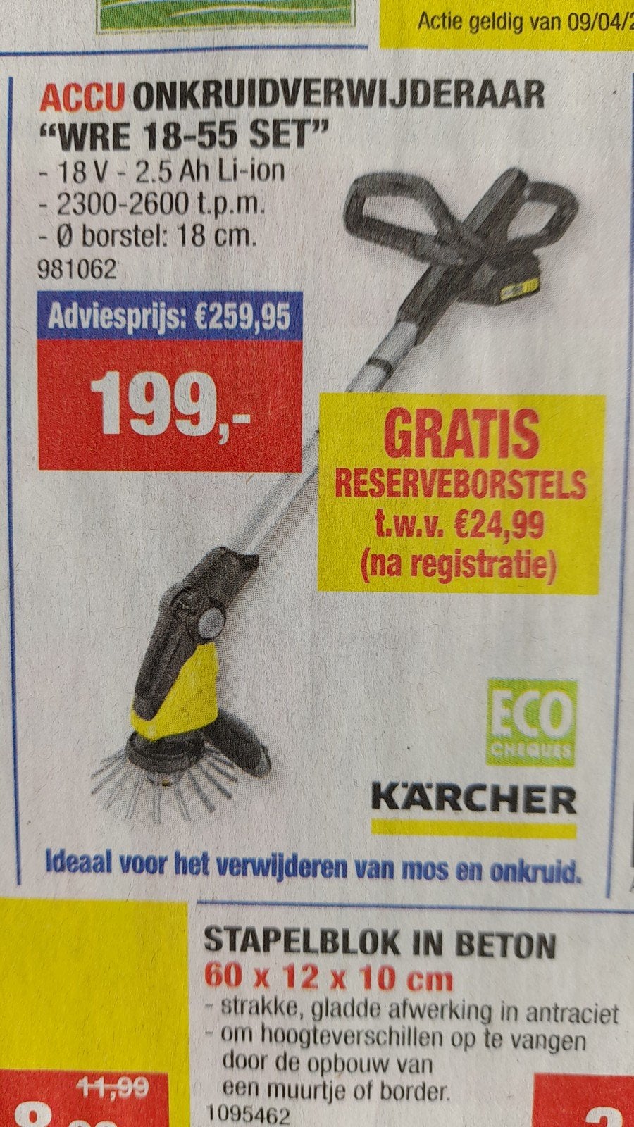 Karcher, accu onkruidverwijderaar., Ophalen