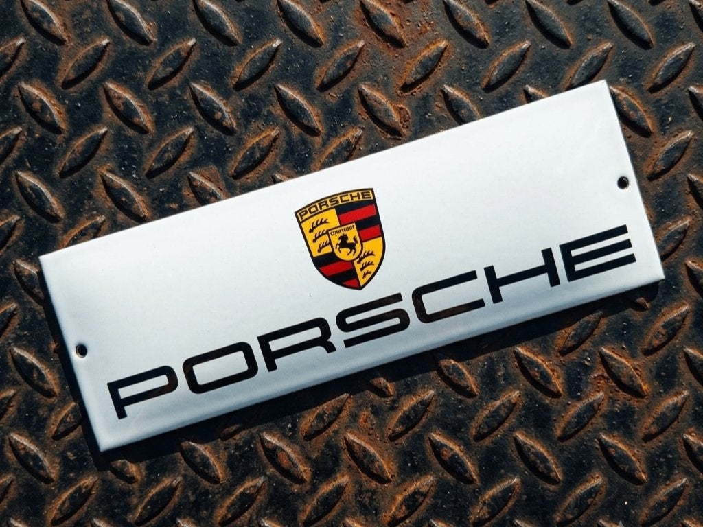 Emaille Reclamebord PORSCHE Garage Dealer Schild Vintage Oud, Collections, Envoi, Utilisé, Panneau publicitaire