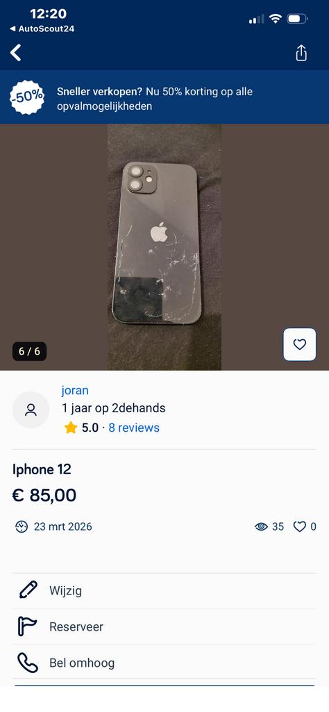 iPhone 12, Ophalen, Zo goed als nieuw