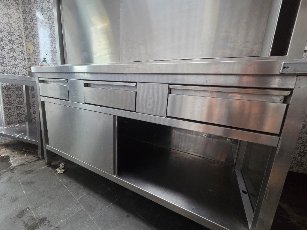 Lot 4 meubles INOX italien horeca en bon état général, Enlèvement, Utilisé, Mobilier en inox