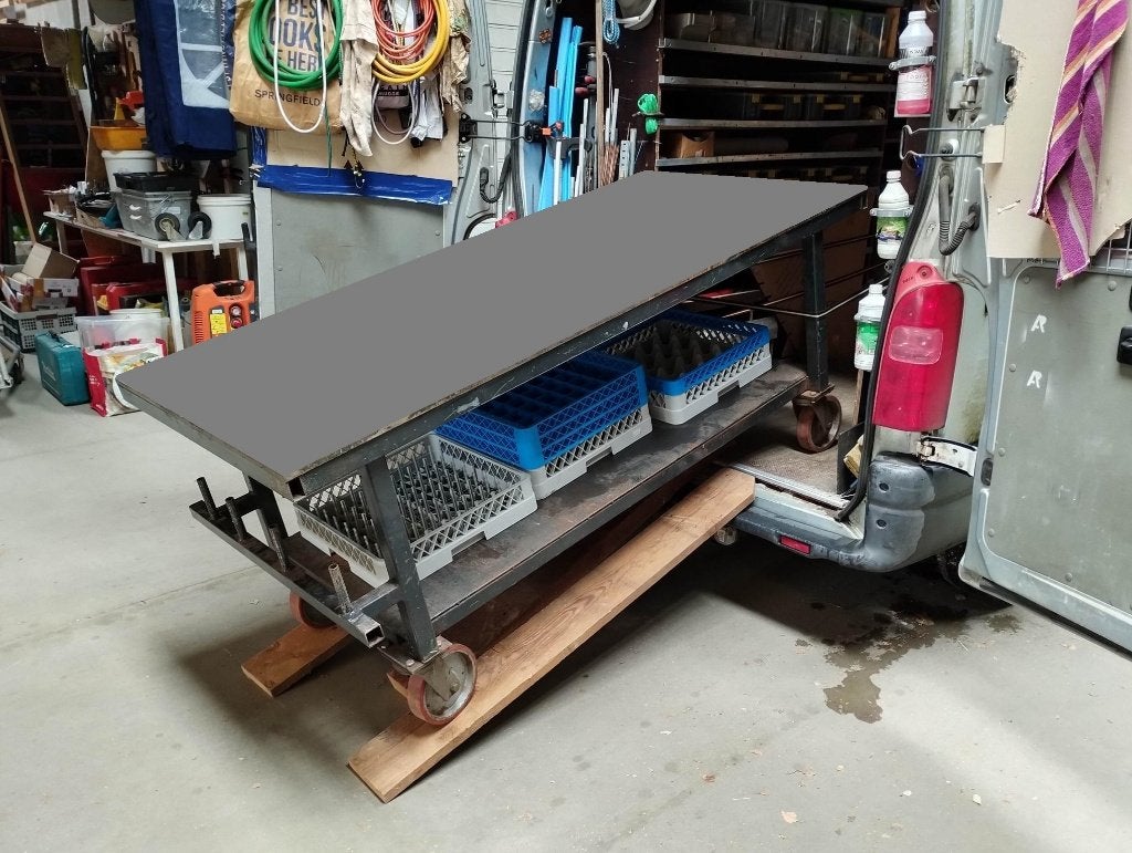 Lastafel - DIK blad - 700€ Vaste prijs, Bricolage & Construction, Établis, Utilisé, Enlèvement