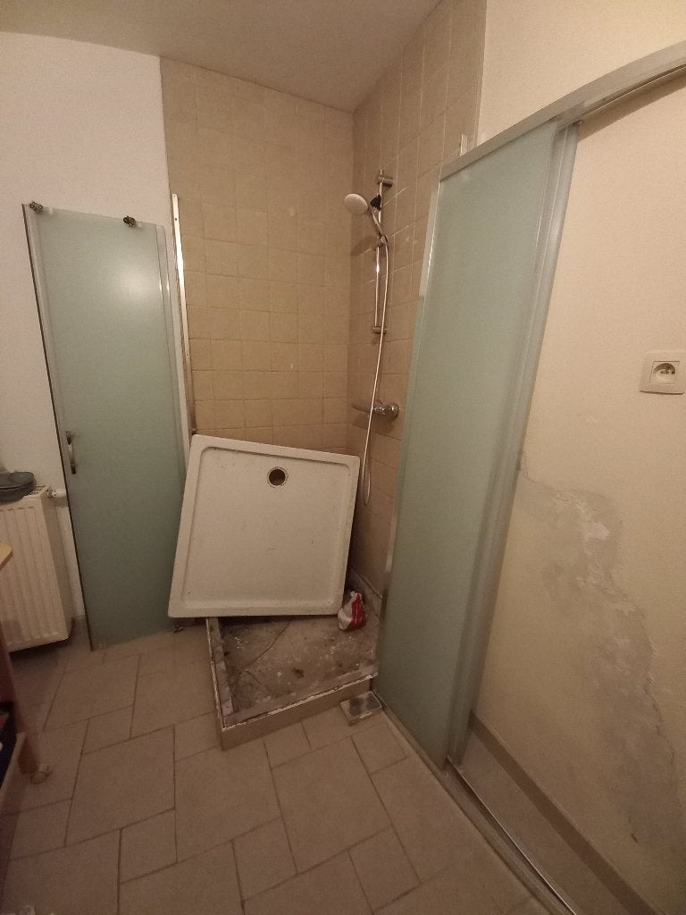 Bac et porte de douche, Bricolage & Construction, Enlèvement, Utilisé, Inox, Douche