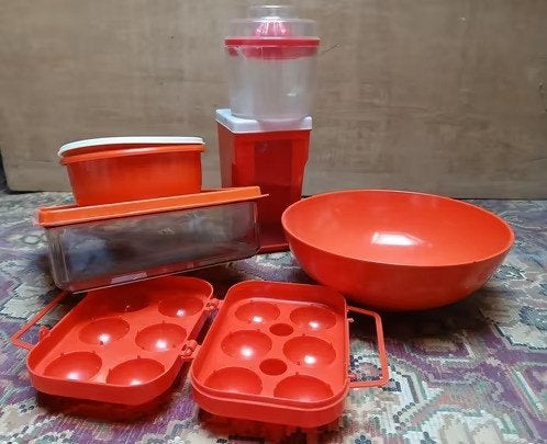 Lot Rangement de cuisine "vintage", Enlèvement ou Envoi, Utilisé, Plastique, Orange