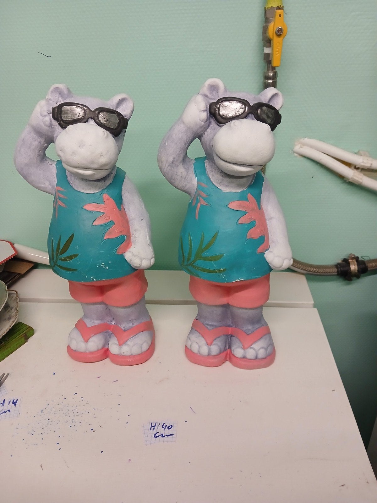 2 Grande deco hippopotame neuf, Enlèvement
