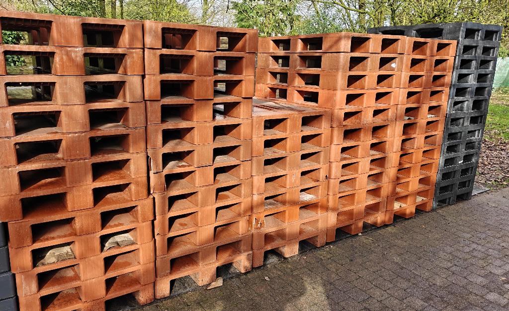 20 kunststof paletten, Ophalen, Gebruikt