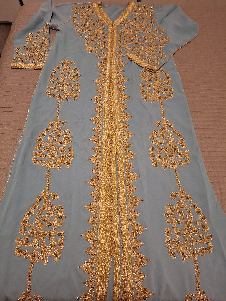 Takchita, Kleding | Dames, Gelegenheidskleding, Ophalen, Zo goed als nieuw, Maat 42/44 (L), Grijs