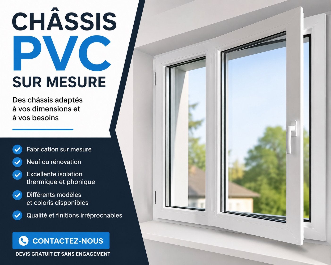Châssis PVC sur mesure, Bricolage & Construction, Enlèvement, Neuf