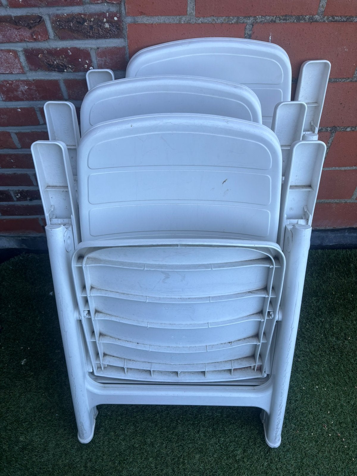 Set van 4 witte verstelbare tuinstoelen – gratis, Tuin en Terras, Ophalen, Zo goed als nieuw