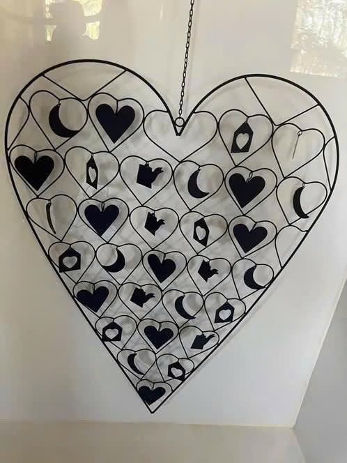 Metalen XL hartvormige wanddecoratie- blauw, Ophalen, Metaal, Wandhanger, Zo goed als nieuw