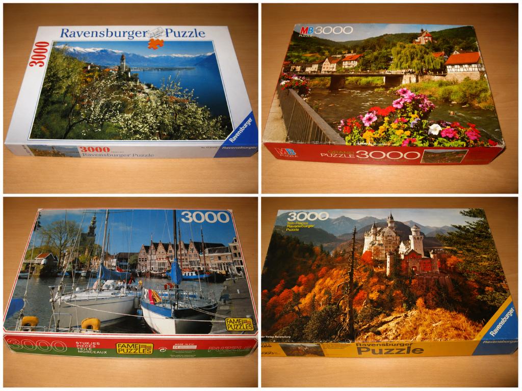 Ravensburger/MB/Fame 4x puzzles 3000 pièces, tous complets, Enlèvement ou Envoi, Plus de 1 500 pièces, Utilisé, Puzzle