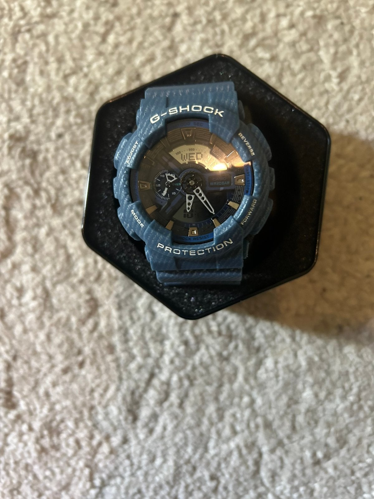 Casio G-Shock blauw/zwart – originele doos + complete set, Handtassen en Accessoires, Horloges | Heren, Ophalen of Verzenden, Nieuw