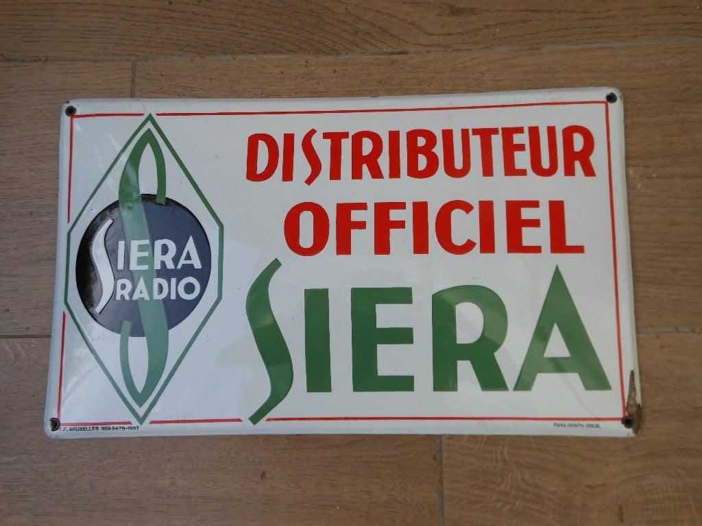 emaille reclamebord 1937, Ophalen, Gebruikt, Reclamebord