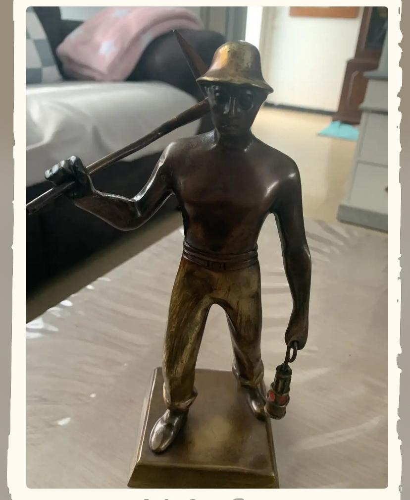 Bronzen sculptuur van een arbeider, Antiek en Kunst, Ophalen, Brons