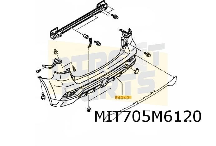 Mitsubishi ASX (7/17-) achterbumper (bij PDC) (te spuiten) O, -, Verzenden, -, Nieuw