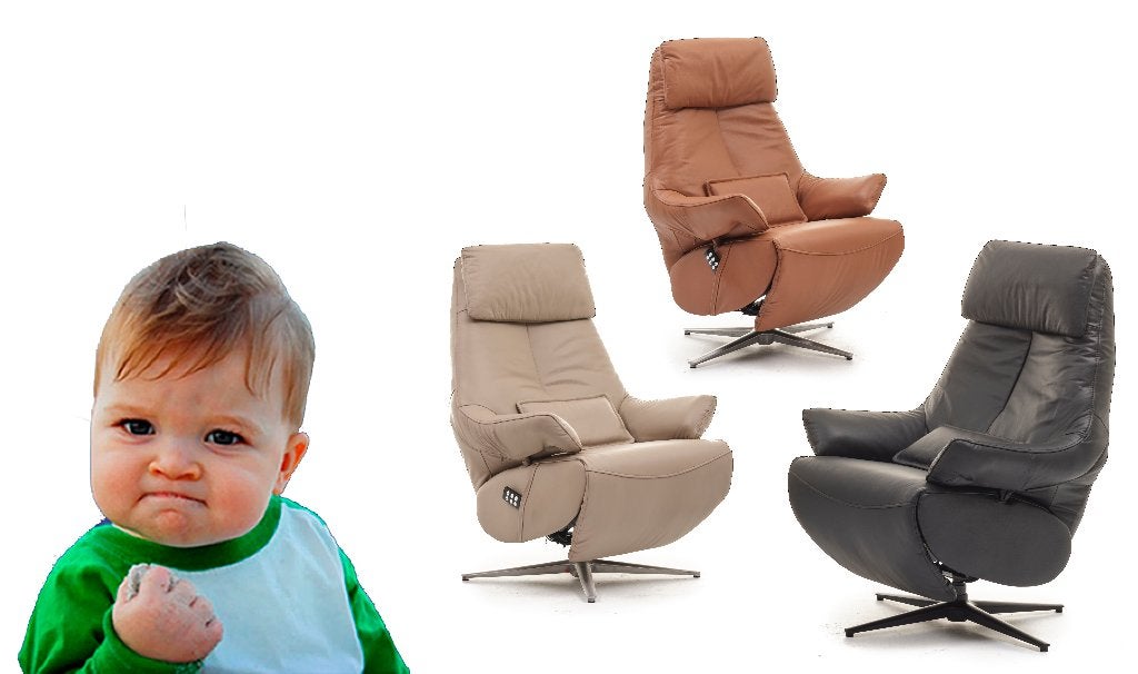 Directe OUTLET korting Elektrische relaxzetel | 399 euro, Ophalen, Minder dan 75 cm, Nieuw, Leer