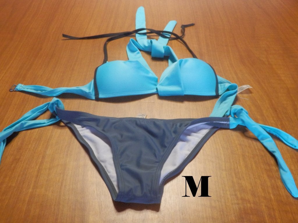 (10) - bikini femme t.38 bleu gris, Ophalen of Verzenden, Zo goed als nieuw, Blauw, Bikini