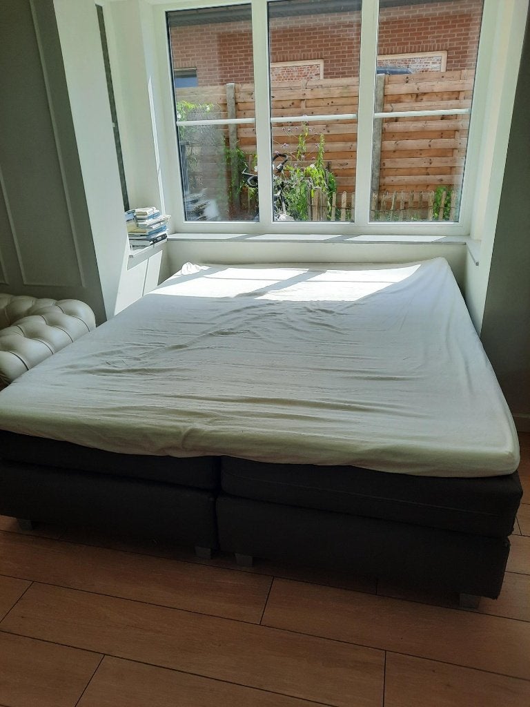 Boxspring, Ophalen, Gebruikt, 210 cm, Tweepersoons