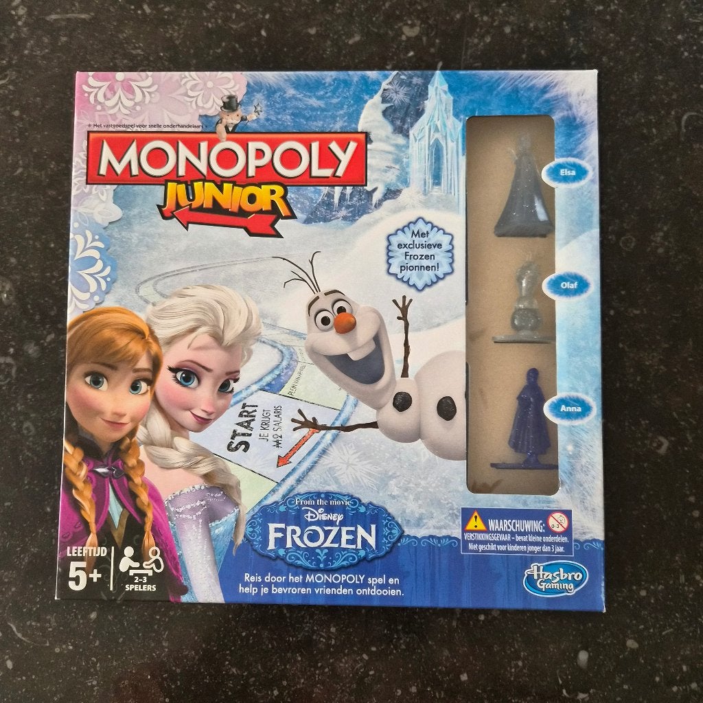 Monopoly Junior Frozen, Hobby en Vrije tijd, Gezelschapsspellen | Bordspellen, Ophalen of Verzenden, Zo goed als nieuw, HASBRO