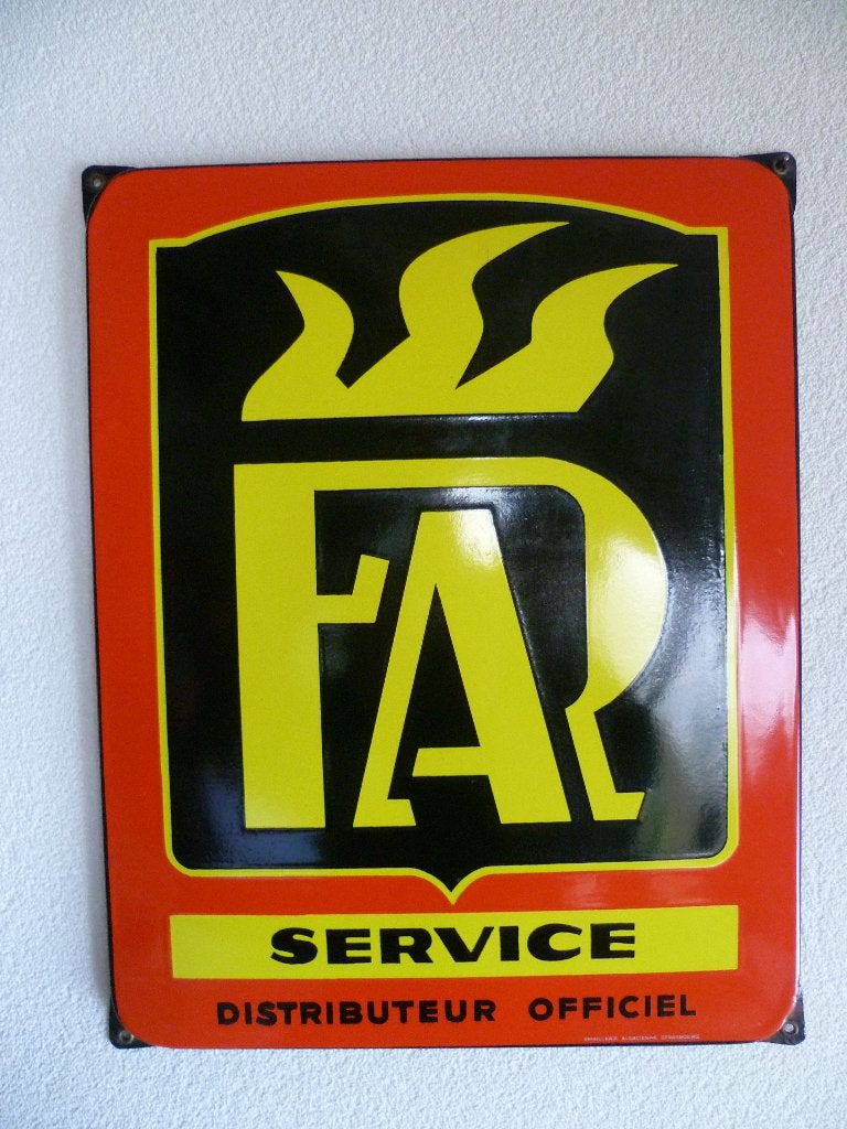 PLAQUE ÉMAIL«FAR SERVICE DISTRIBUTEUR»ANNÉES 1950/1960, Enlèvement ou Envoi, Comme neuf, Panneau publicitaire