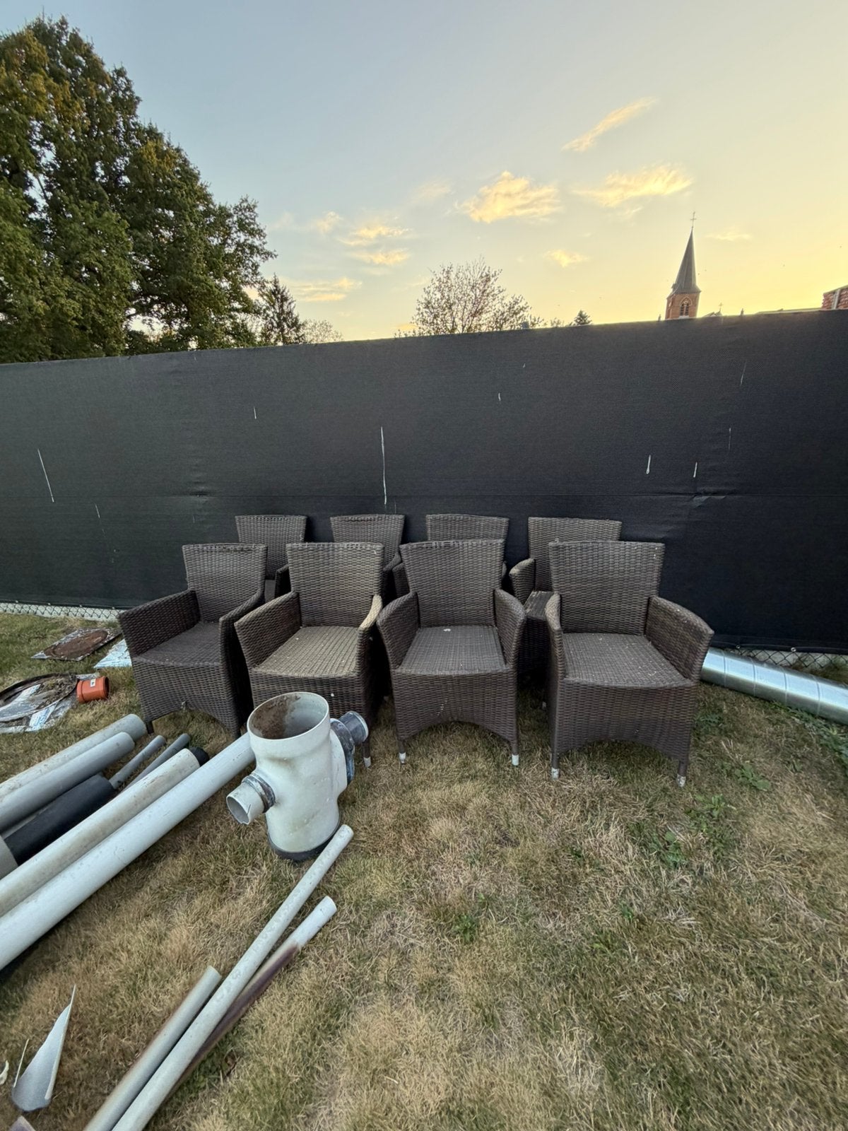 Gratis af te halen: 8 x buitenstoelen, Jardin & Terrasse, Ensembles de jardin, Enlèvement, Utilisé, Salons de jardin