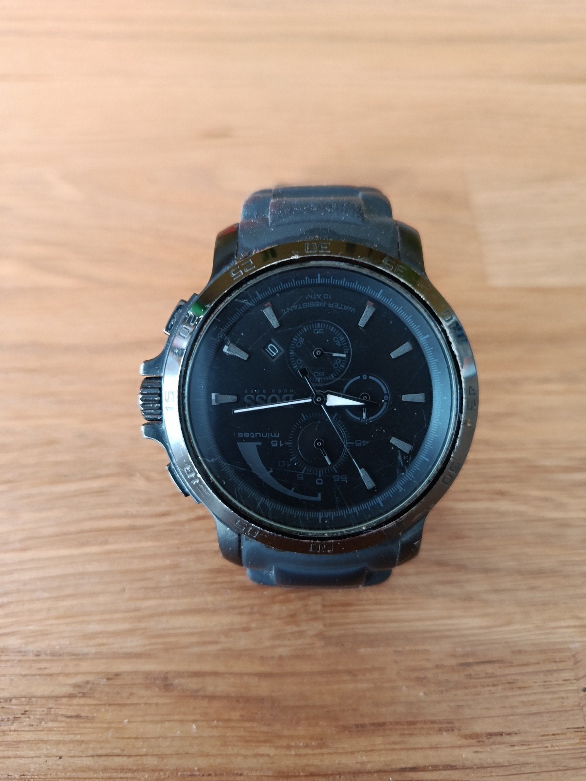 Boss herenhorloge, Handtassen en Accessoires, Ophalen of Verzenden, Gebruikt, Zwart, Hugo boss