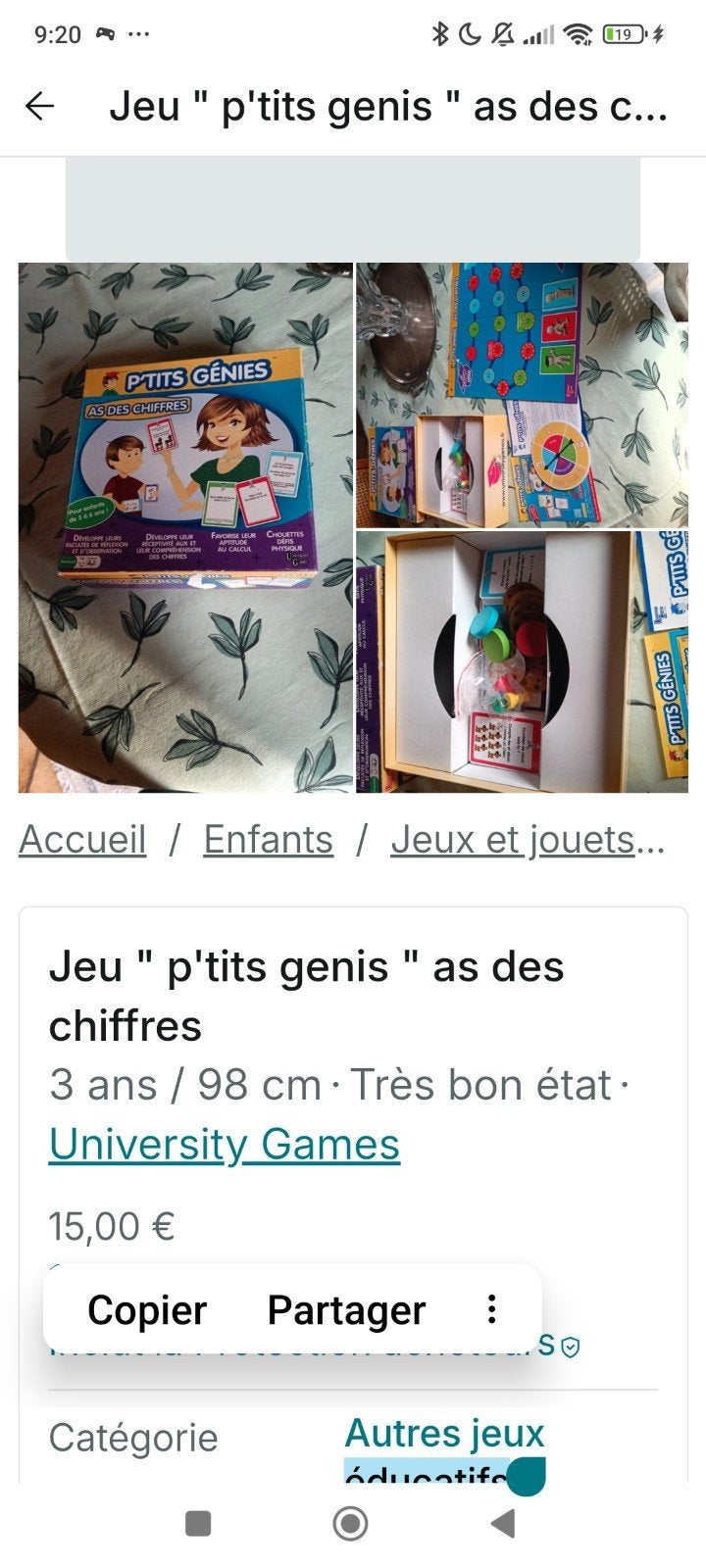 lit de 3 jeux éducatifs, Enlèvement, Utilisé, Compter