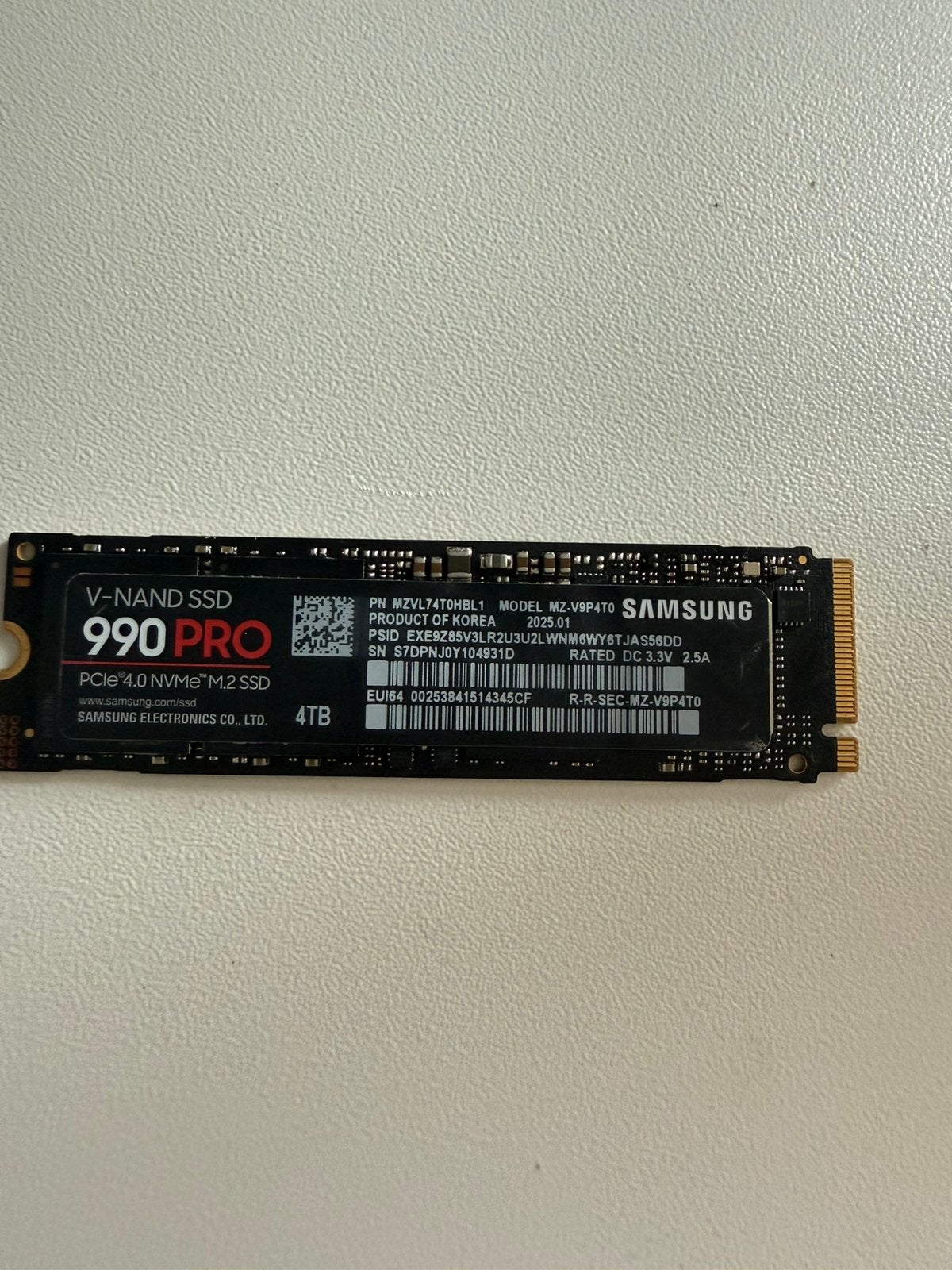 Samsung 990 PRO 4 TB - Gloednieuwe NVMe M.2 PCIe 4.0 SSD, Computers en Software, Intern, 4 TO, SSD, Nieuw