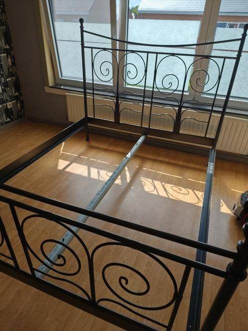 Bed 160*200, Huis en Inrichting, Ophalen, Gebruikt, Zwart, Tweepersoons