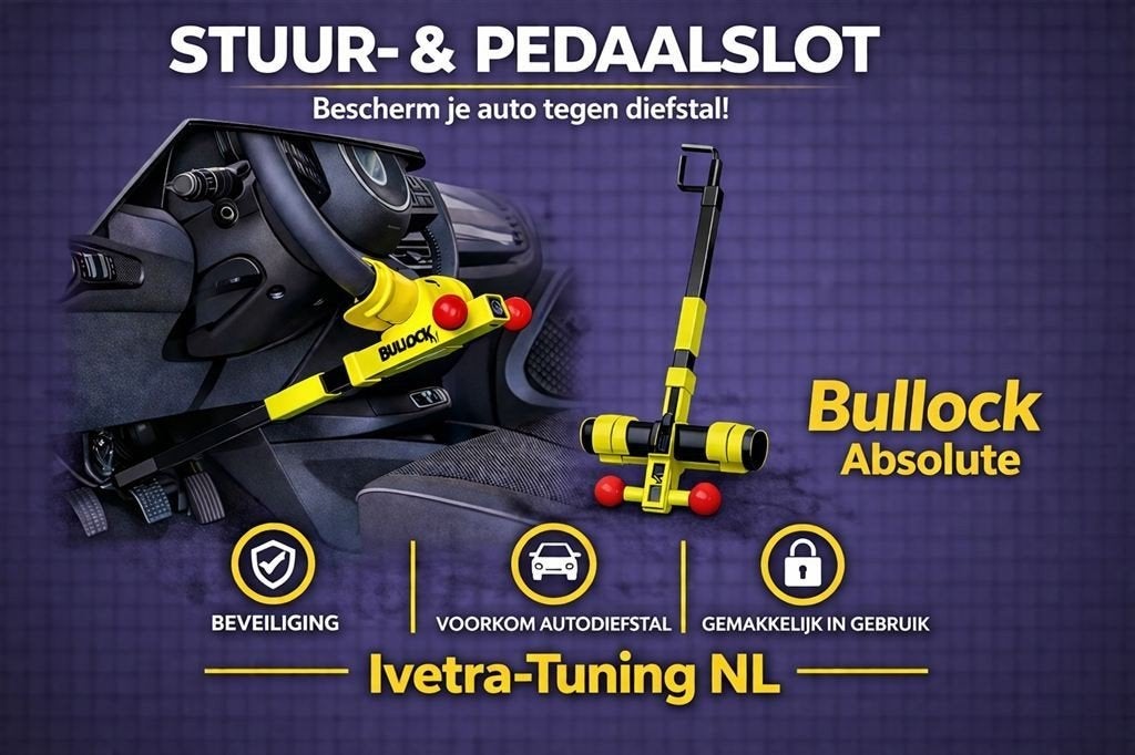 Stuurslot- Pedaalklem Beveiliging Auto | Bestelwagen, Auto diversen, Anti-diefstal, Ophalen of Verzenden, Nieuw