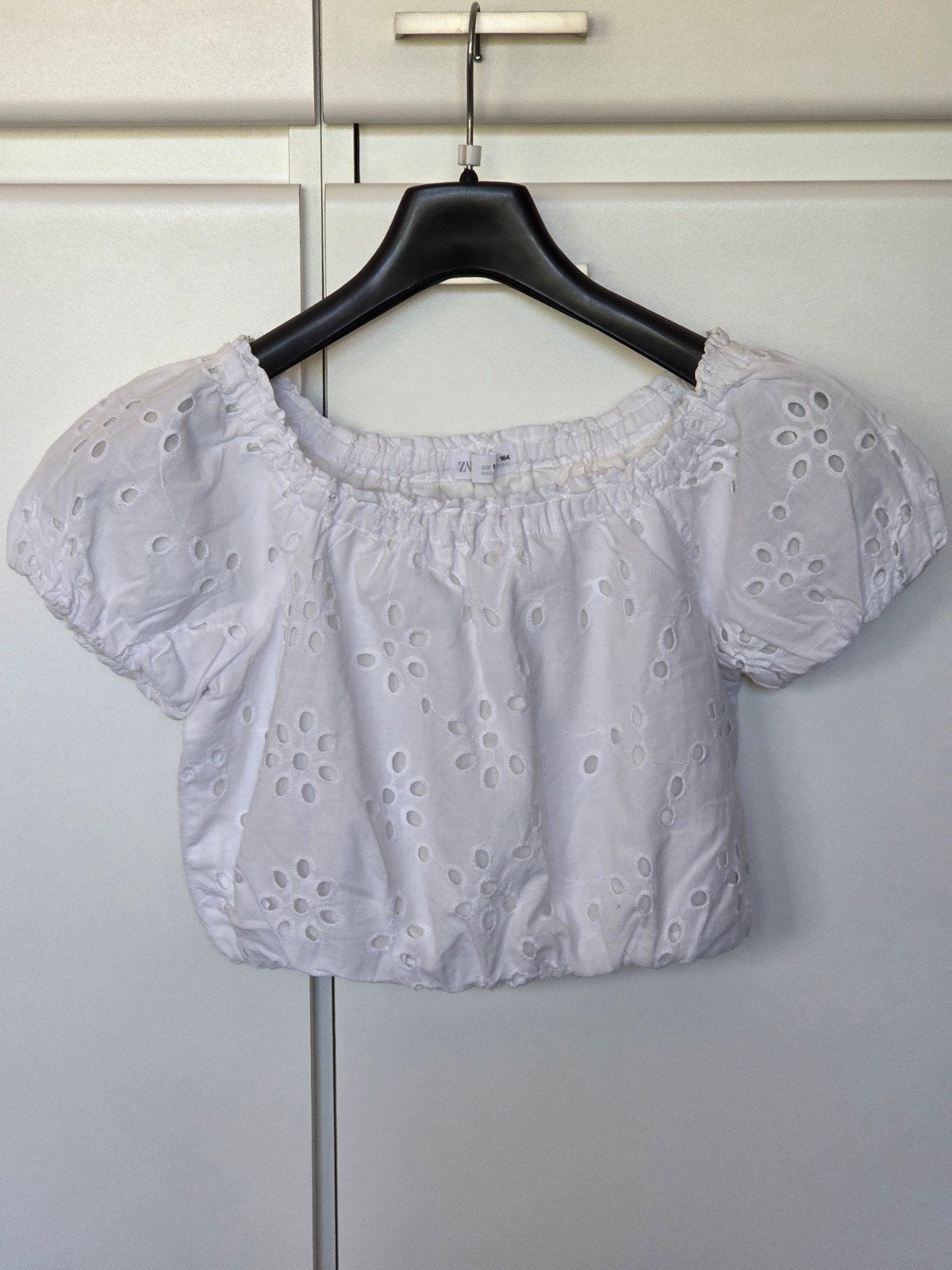 Wit katoen crop topje maat 14 jaar, Kleding | Dames, Topjes, Ophalen of Verzenden, Zo goed als nieuw, Wit