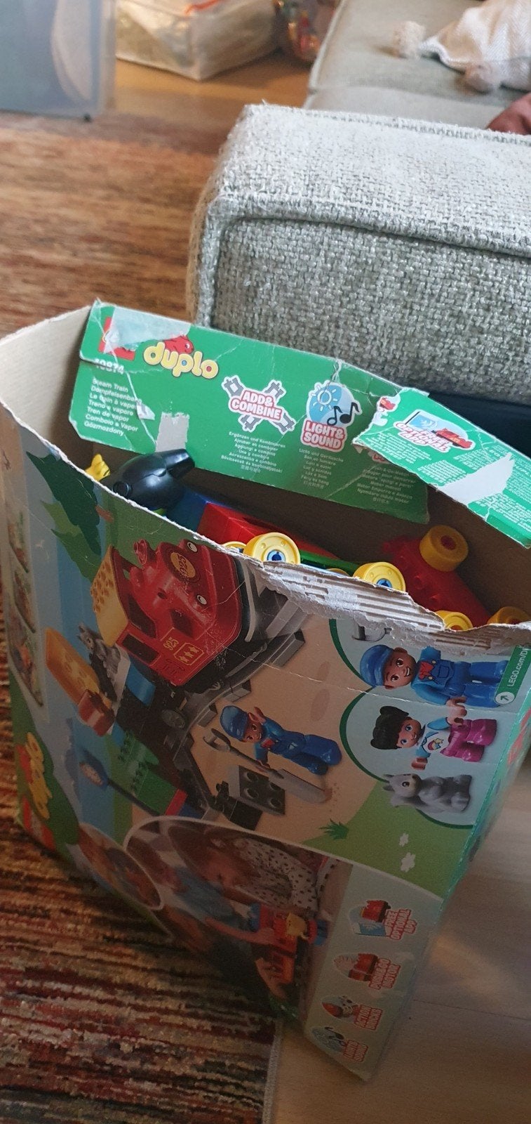 Grote doos lego blokken gemengd, Ophalen