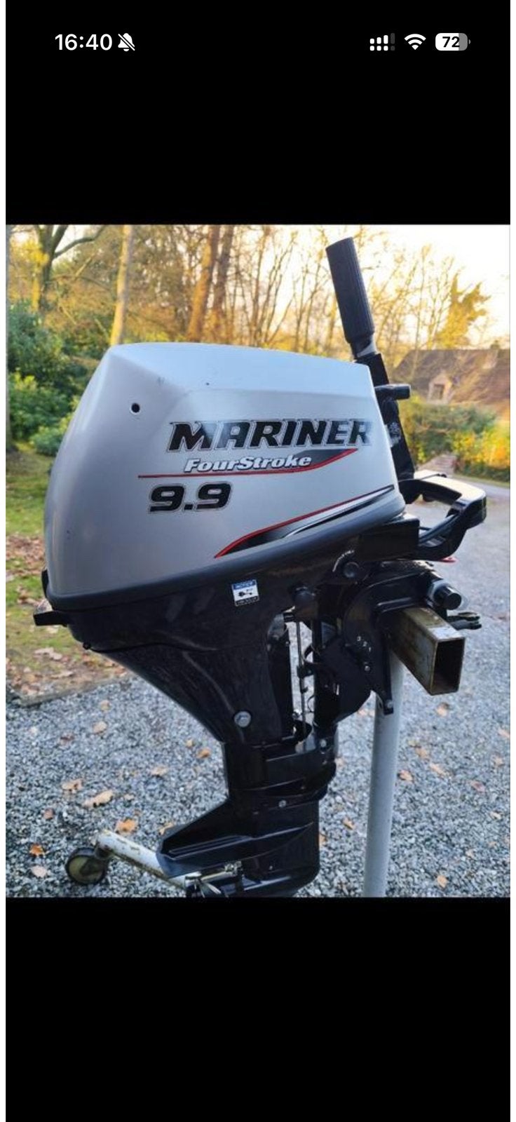 Mariner, mercury 9,9 pk 4 takt kortstaart, Sports nautiques & Bateaux, 5 à 10 ch, Comme neuf, Moteur hors-bord, Essence