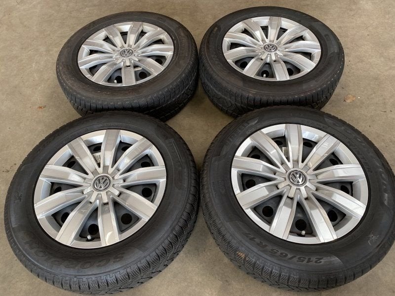 17 inch originele stalen velgen + winterbanden Volkswagen Ti, -, -, Banden en Velgen, 17 inch