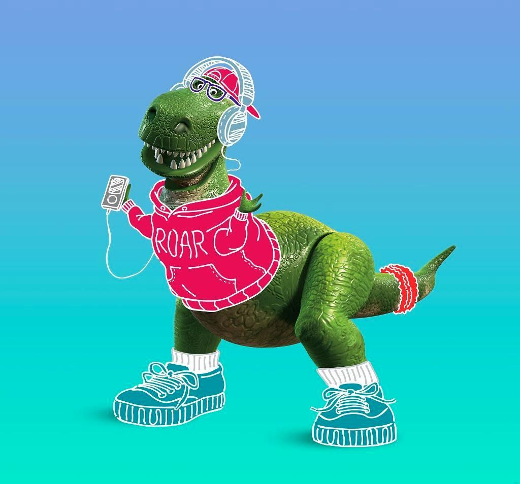 Toy Story Vlies Behang - 300x280 cm - Roar - Dinosaurus Rex, Kinderen en Baby's, Kinderkamer | Inrichting en Decoratie, Nieuw