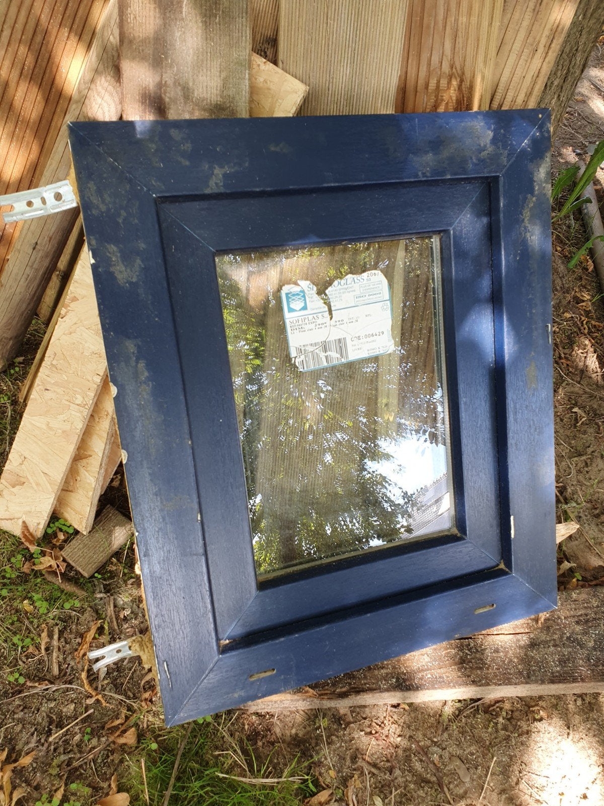 klein pvc raam dubbel glas 50 x 60 cm, Ophalen, Gevelraam of Ruit, Gebruikt, Minder dan 80 cm