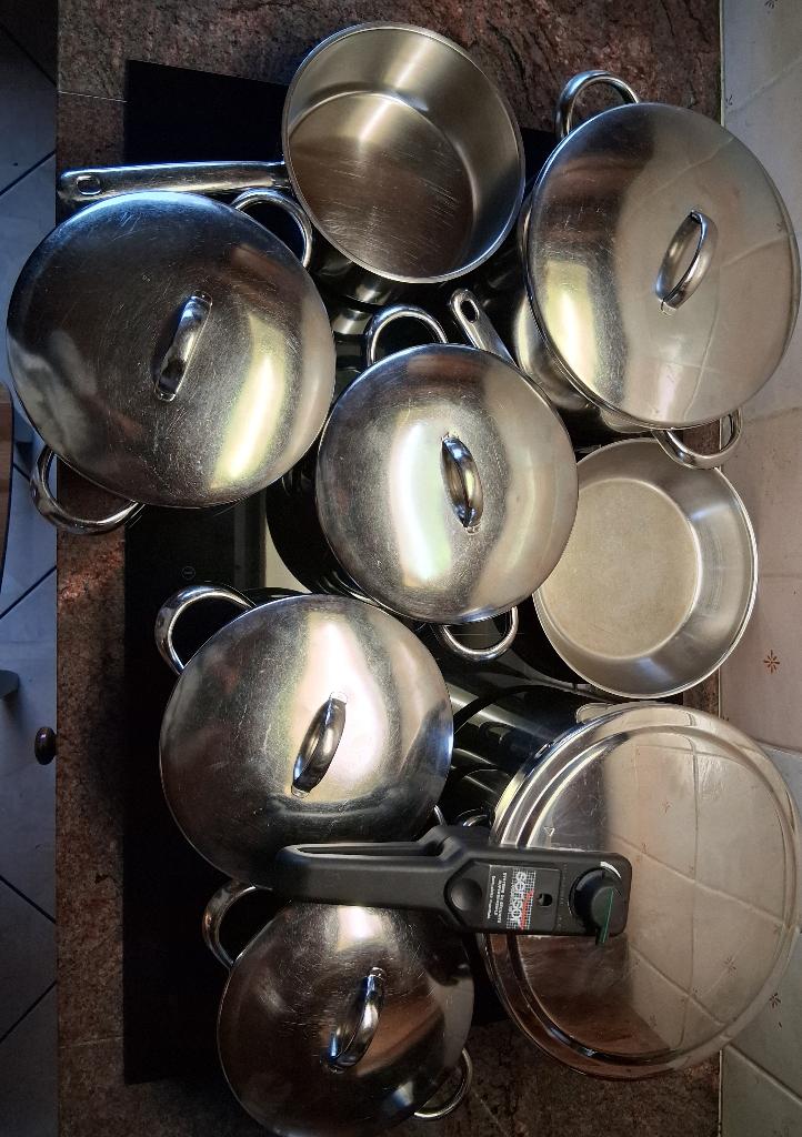 Kookpotten demeyere, Kookpan of Snelkookpan, Overige materialen, Gebruikt, Inductieplaat
