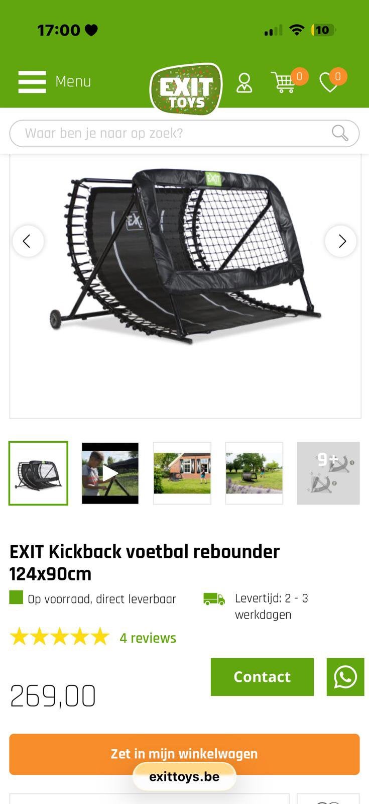 Exit kickback voetbal rebounder 124x90 cm nieuwprijs 269 eur, Sport en Fitness, Ophalen, Zo goed als nieuw