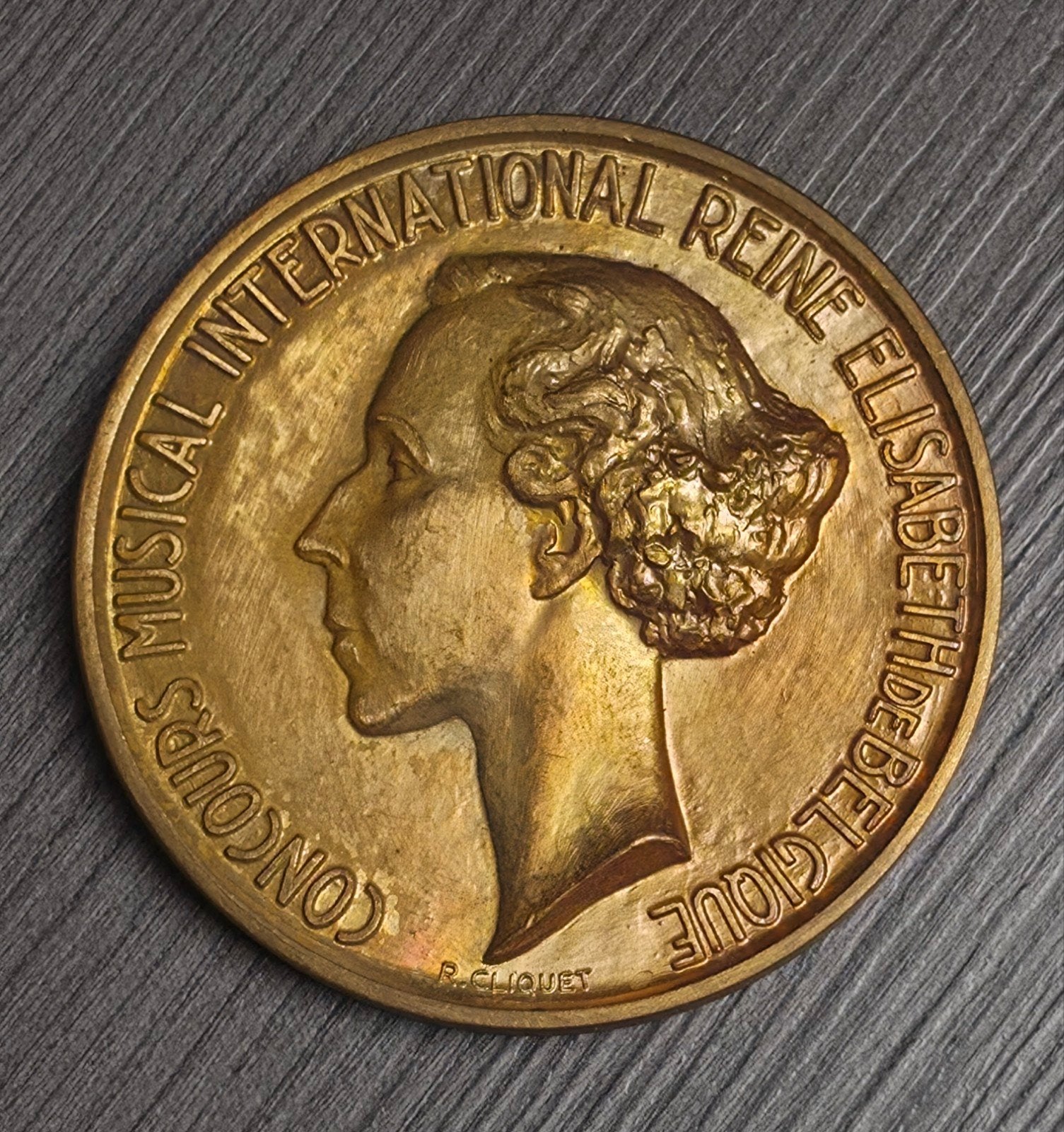 Medaille Concours Musical international Reine Elisabeth 7cm, Enlèvement ou Envoi, Bronze