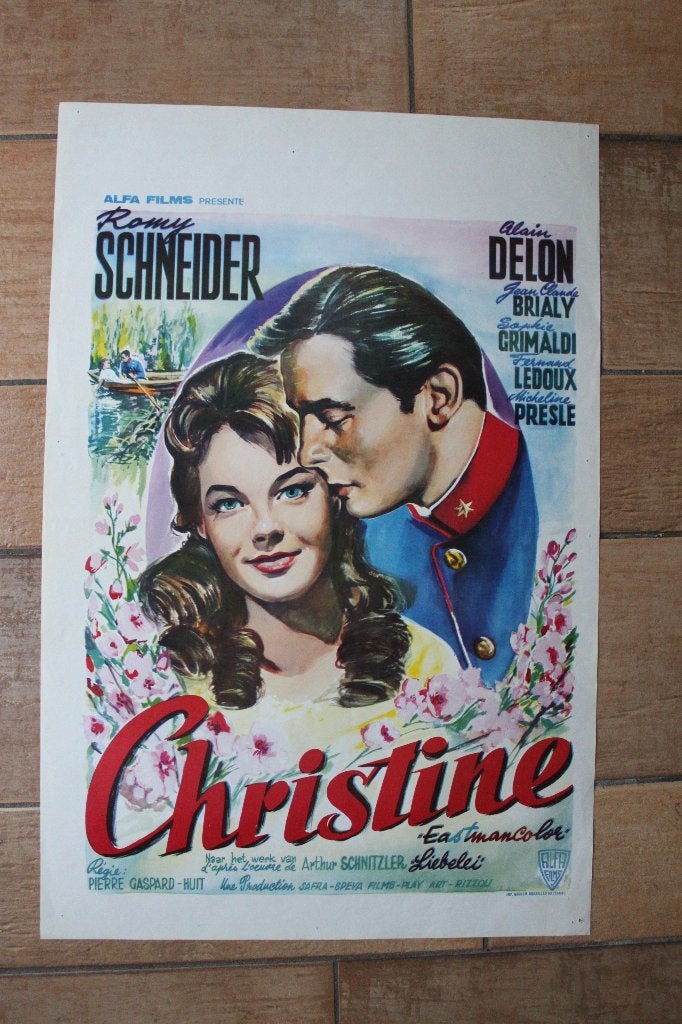 filmaffiche Christine Alain Delon Romy Schneider filmposter, Collections, Posters & Affiches, Enlèvement ou Envoi, Rectangulaire vertical