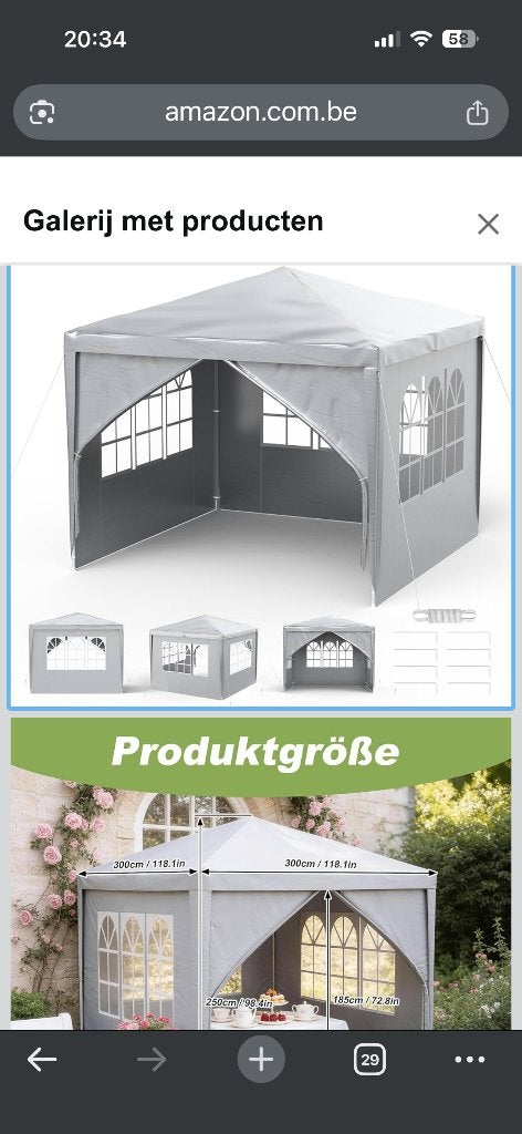 Party tent, Ophalen, Opvouwbaar, Partytent, Minder dan 2 meter
