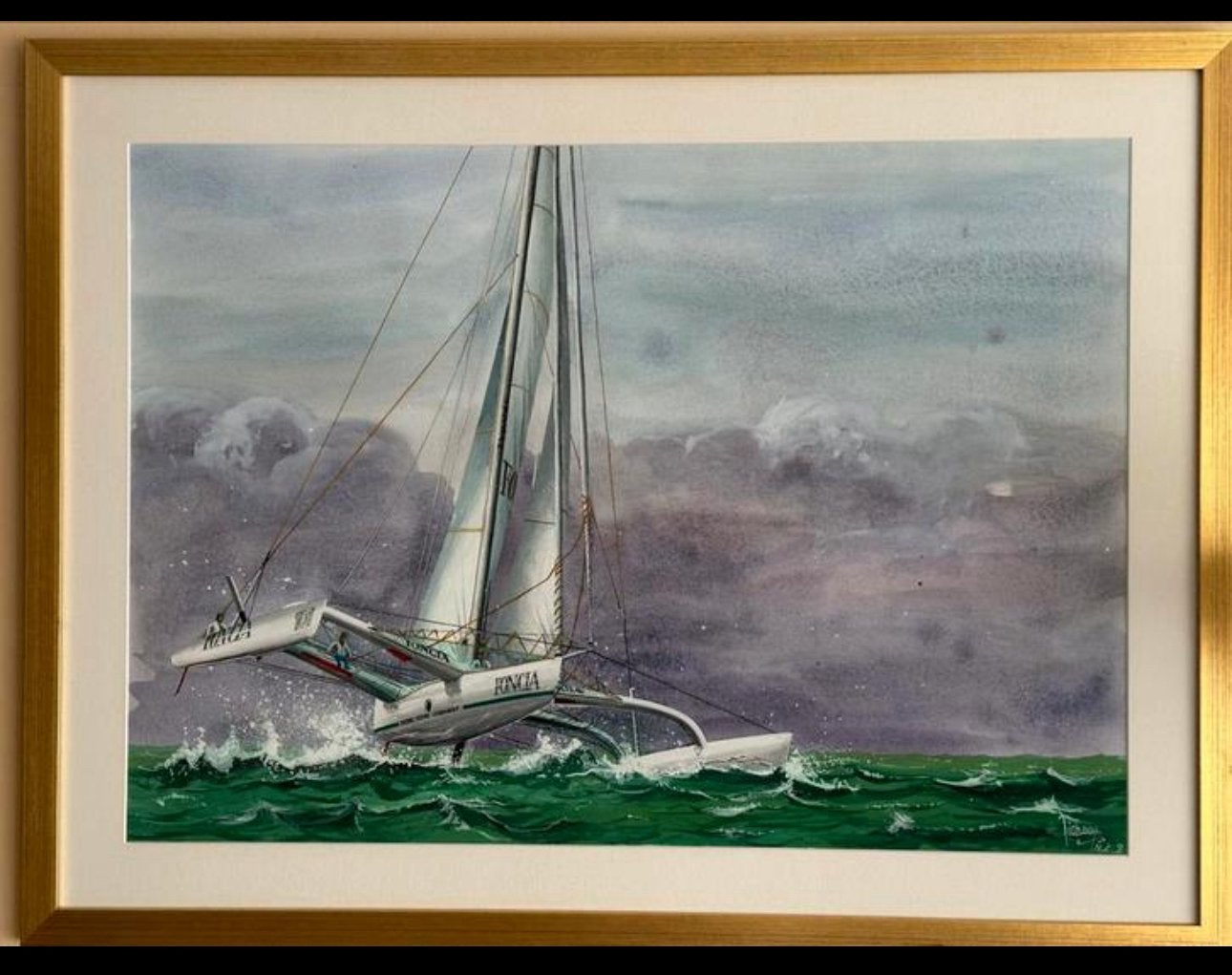 Foncia (peinture) - Route du Rhum 2001 - Gouache et Aquare, Antiquités & Art, Art | Peinture | Classique, Enlèvement ou Envoi