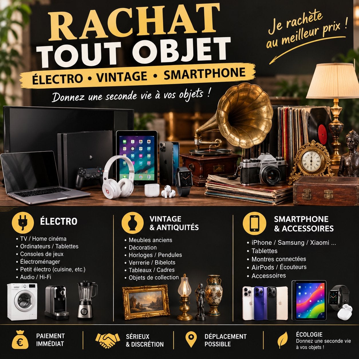 Rachat tout objet, Enlèvement
