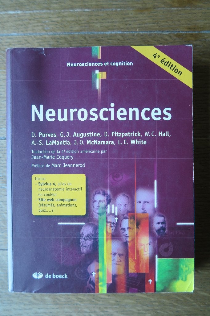 Livre "Neurosciences" pour étudiant en Sciences, ..., Enlèvement, Utilisé, D. Purves