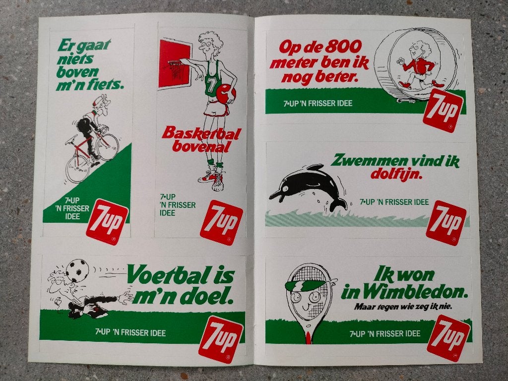 vintage stickers van 7up, thema sport (voetbal, tennis, ...), Ophalen of Verzenden, Nieuw, Sport